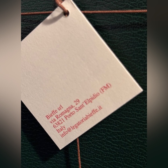 Italian Leather Bieffe Set of Three Journals Green with Red leafing Notebooks - Picture 4 of 9